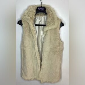 Bijoux White rabbit fur vest Small